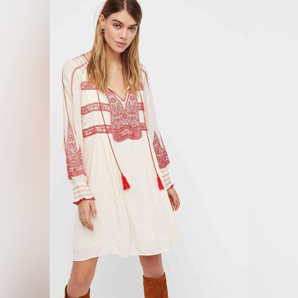 Free People Wind Willow Long Sleeve Mini Dress
